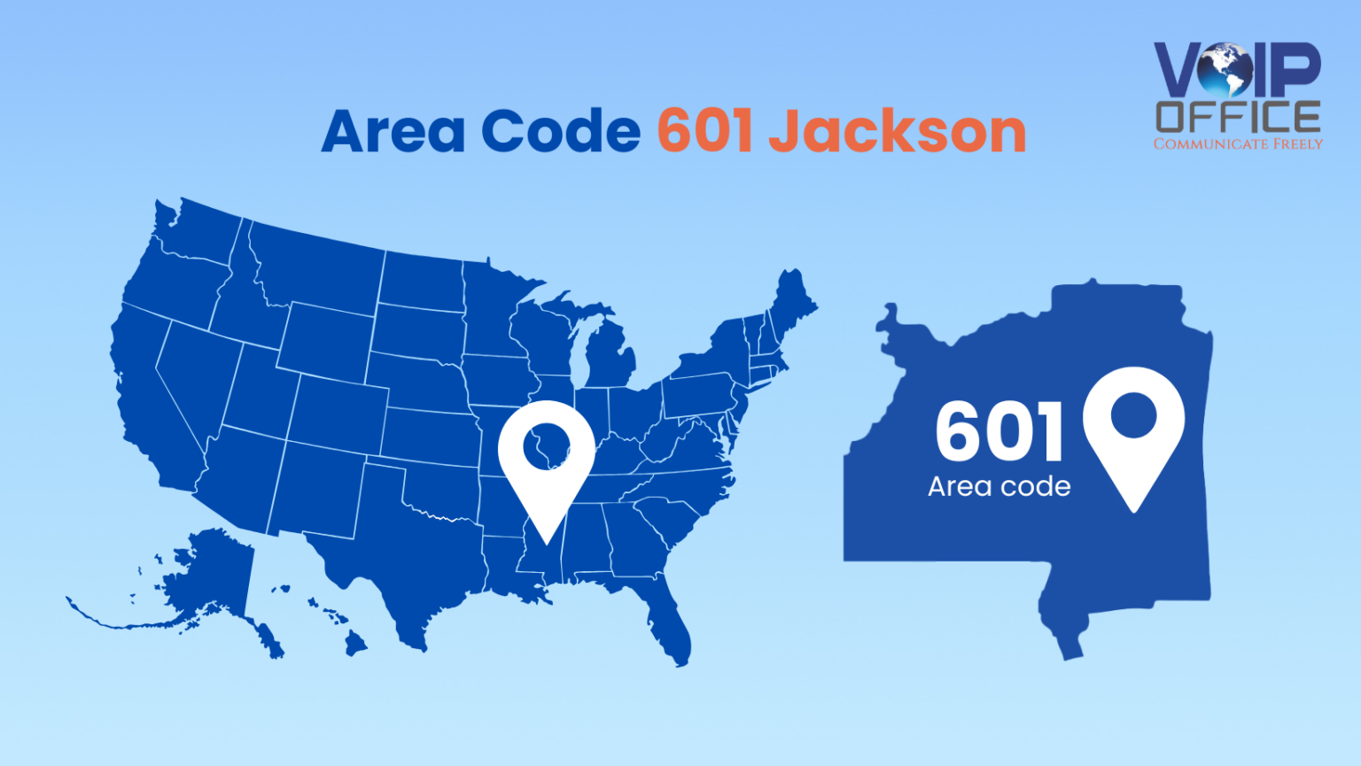 Area Code 601 Phone Number Falls under Jackson - VoIP Office