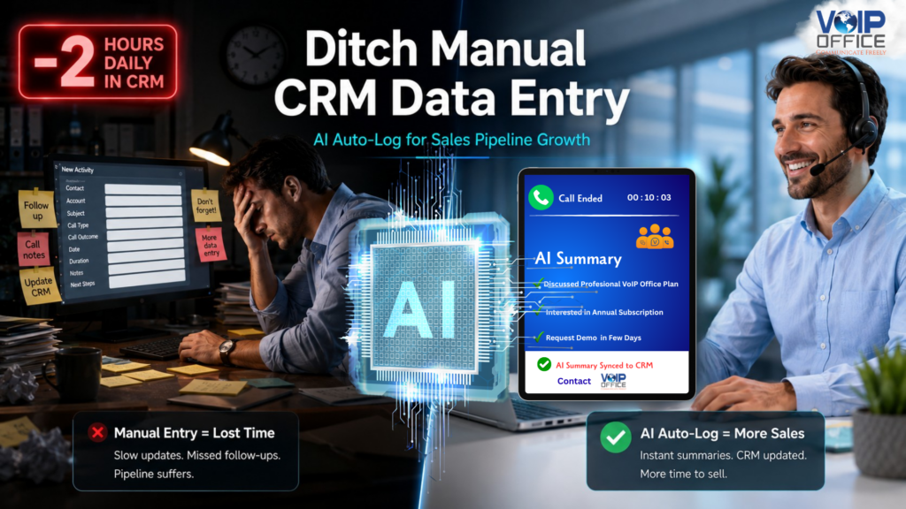 Automate CRM data entry with VoIP Office AI Auto-Log for sales pipeline growth